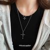 European and American Metal Cross Necklace Niche Versatile Simple Sweater Chain Women's High-end Fashion Jewelry Accessories