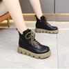 The New Martin Boots Women's Shoes Are Fashionable and Casual Ankle Boots with Fleece Lace-up Thick-soled Boots