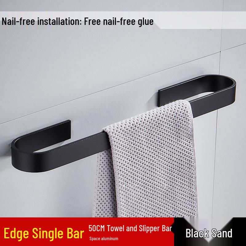 Jessite No-Drill Wall-Mounted Aluminum Towel and Slipper Rack