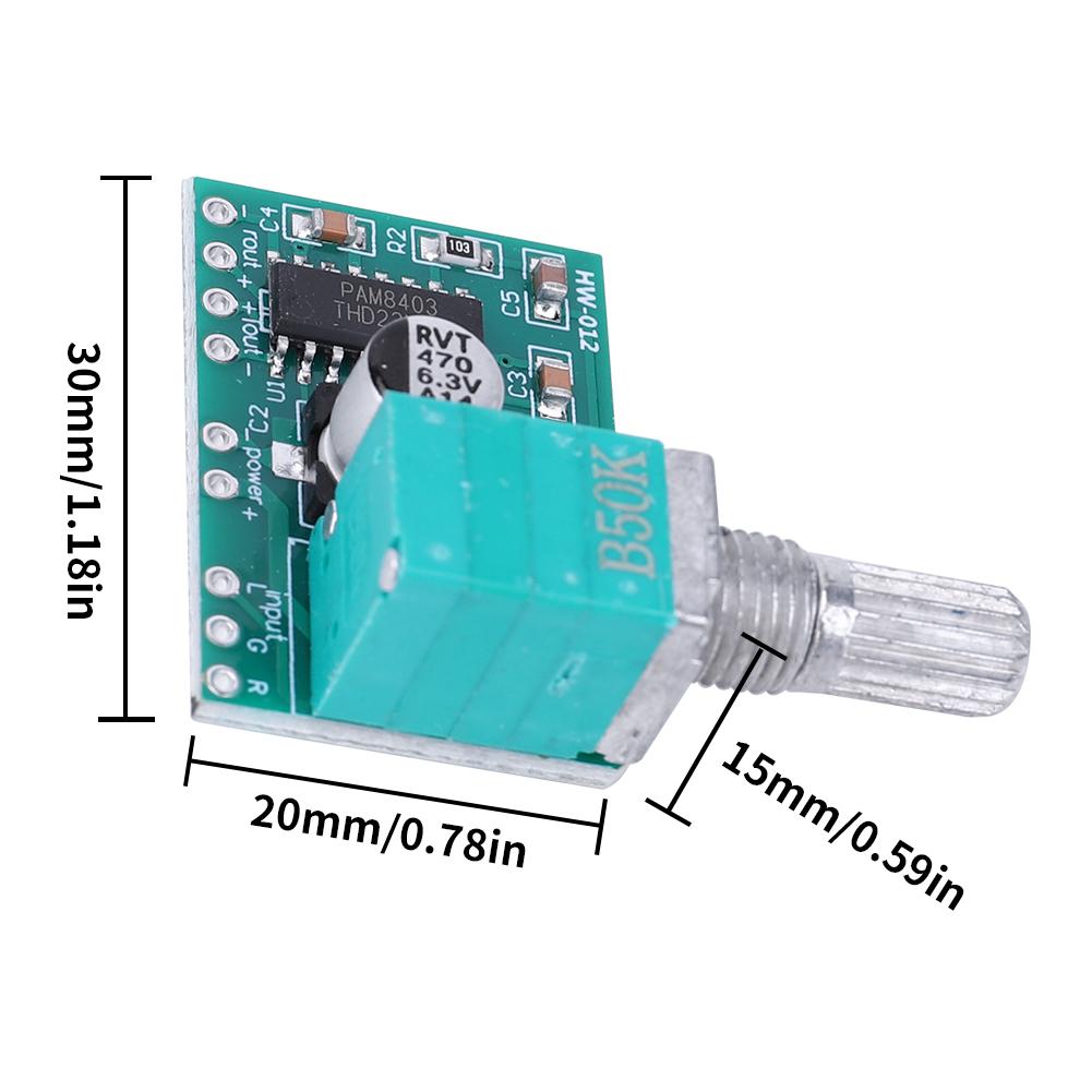 PAM8403 Digital Audio Amplifier Board 5V Power Amplifier Board 3W*2 With Volume Control USB Power
