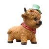 QX2E Detailed Scottish High Land Cow Resin Figure with Bowknot For Calf Lover Party Gift