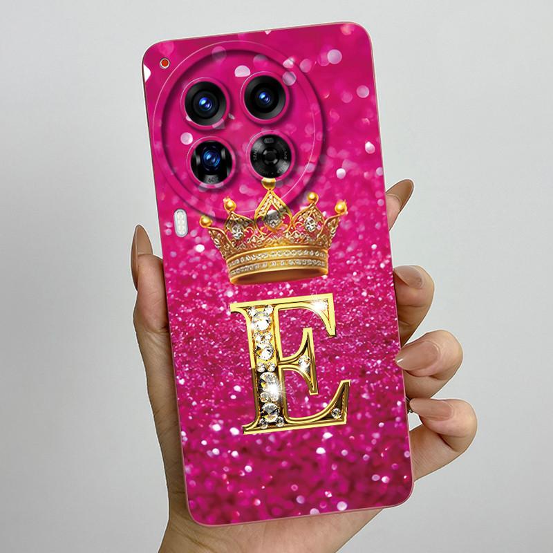 Camon30 Phone Case For Tecno Camon 30 Pro Premier 5G Casing Crown Letters Liquid Silicone Protection Back Cover Anti Slip Funda