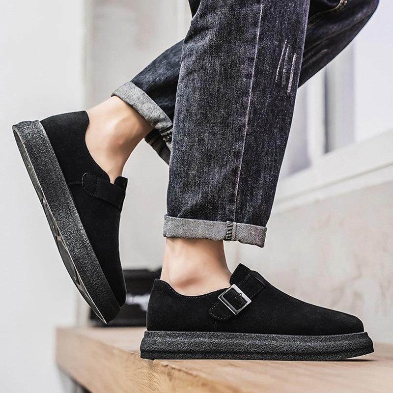 Pantofi Loafers Bărbați Modă Piele Velur Pantofi Casual Retro Maro Bărbați Modă Confort Pantofi Slip-On Platformă Bărbați Zapatos De Hombre