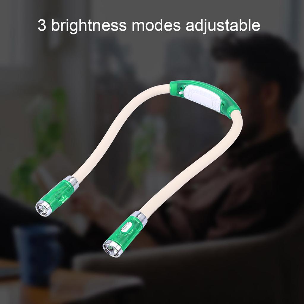 Flexible Neck Hanging Hug LED Light Hands Bendable Lamp Night Reading (Red)