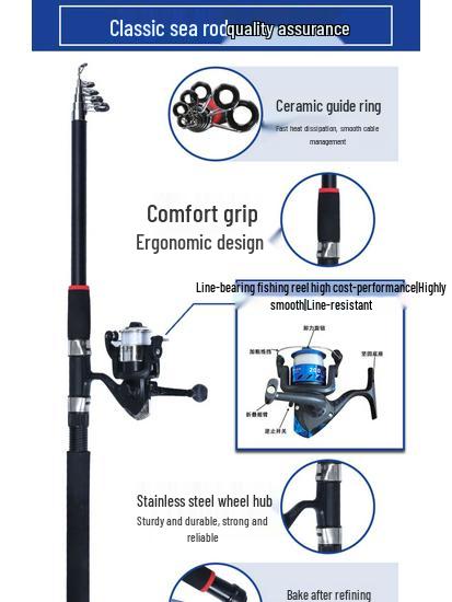 Complete Beginner Fishing Rod & Tackle Set with Ten Sea Fishing Accessories