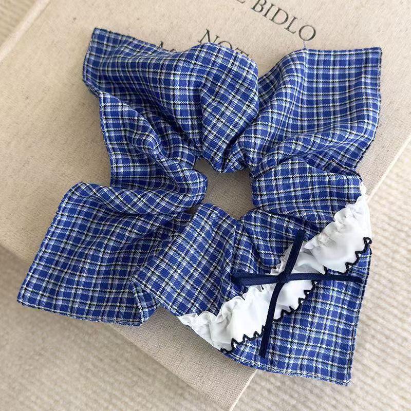 French Cherry Heart Hair Tie - Elegant Large Square Ponytail Holder