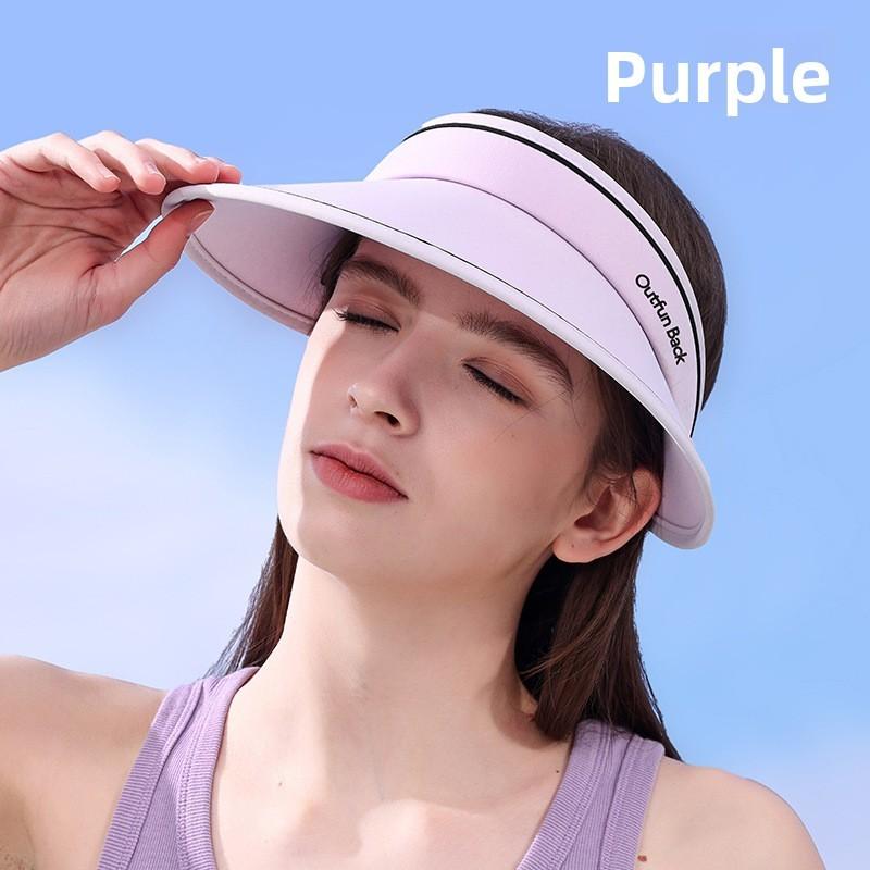 Outfun Letter Back Unisex Summer Sun Hat Wide Brim Blocking Function Wear Daily