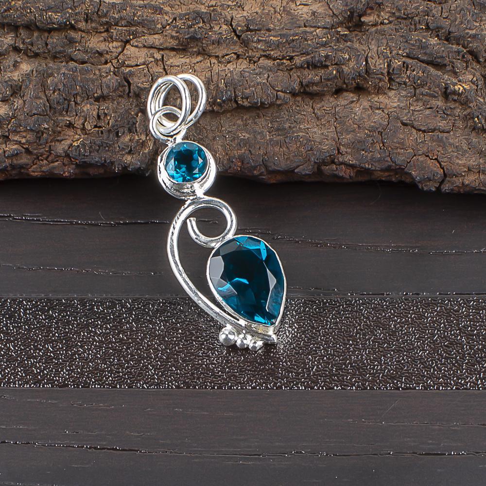 

Апатит Ювелирные изделия из серебра ручной работы, Подвеска из стерлингового серебра 925 пробы, Красивые ювелирные изделия с драгоценными камнями ручной работы, Подвеска с апатитом для нее 1.47 Inches синий