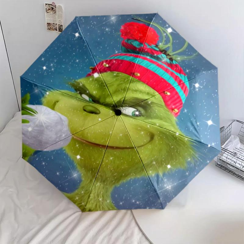 Grinch Christmas  Automatic Umbrella - Suitable Travel Outdoor Portable Umbrella Birthday Gift Daily Essentials