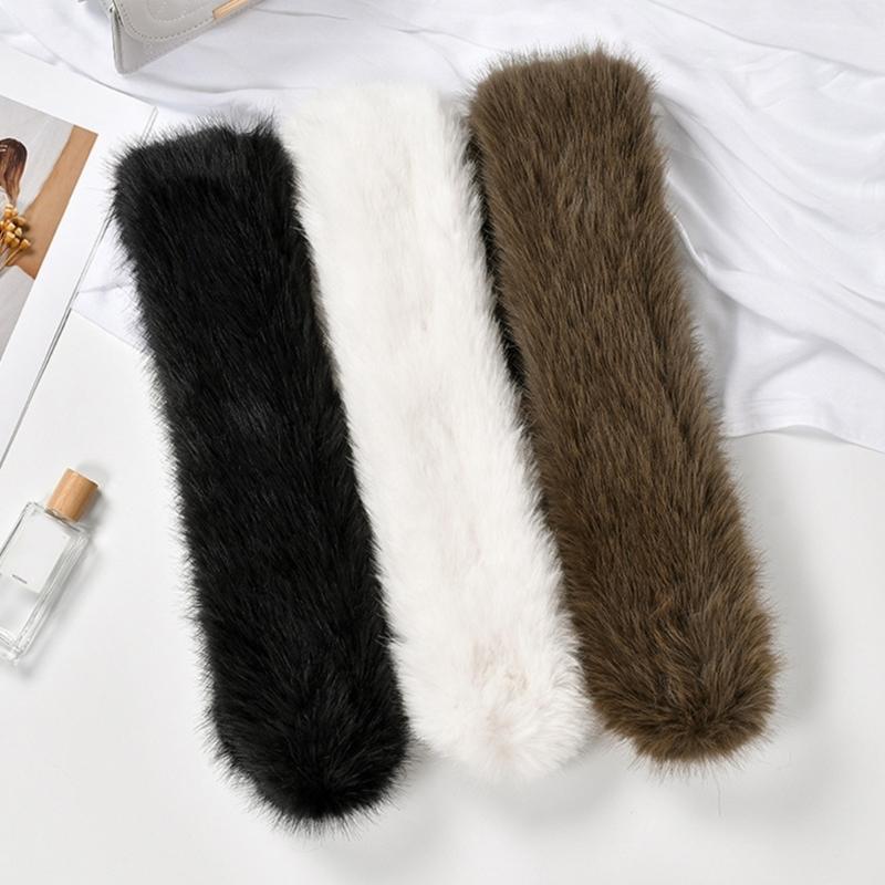 Luxurious Faux Furs Scarf Collar for Women Winter Fall Fashion Crosses Shawl Wrap Evening Party Warm Furry Stoles Shrug
