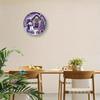 Vintage Purple Snowman Christmas Metal Sign 7.8 Inch Round for Wall Decor Farmhouse Home Bar Cafe Garden Outdoor Indoor
