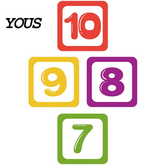 Number Floor Markers Hopscotch Game Sticker, 1-10 Self-Adhesive Decal, Classroom Decal PVC Waterproof Wall Sticker for Home Kindergarten