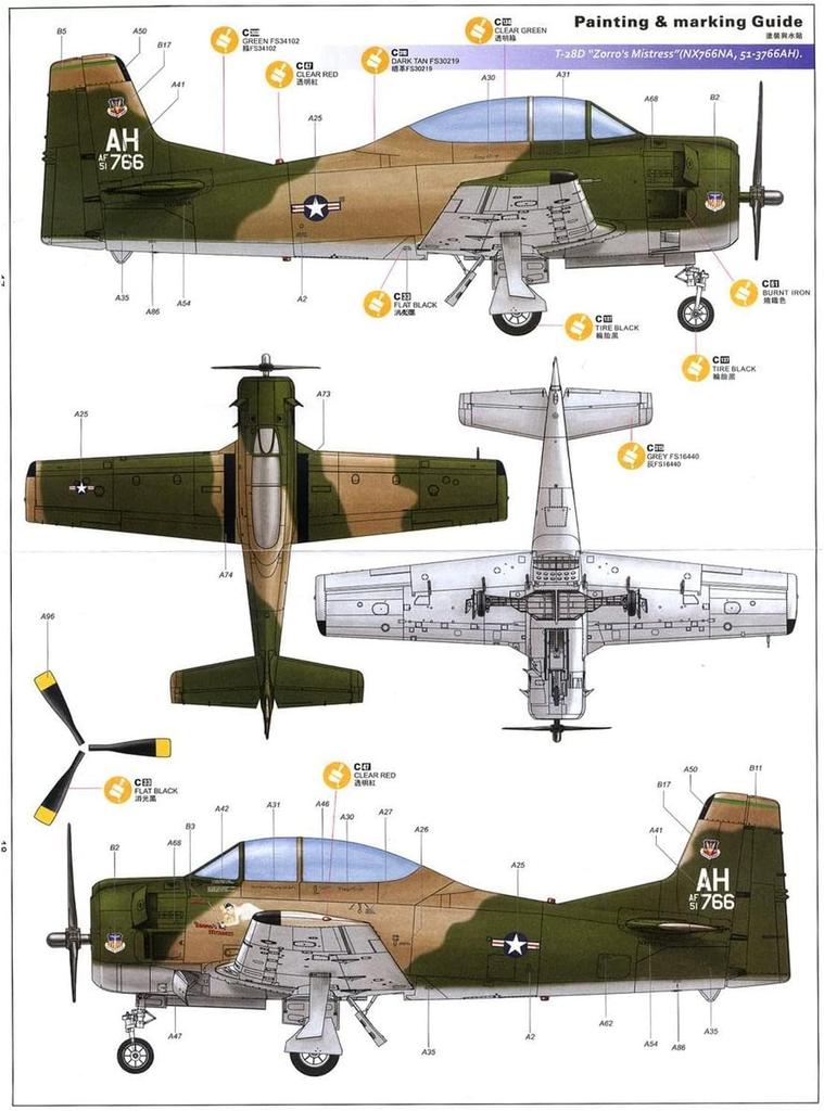 Kitty Hawk Model 1/32 T-28B/D Trojan Aircraft Plastic Model Kit KH32014 (Airplane)