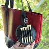 Golf Tee Holder Organizer PU Leather Golf Tee Storage Bag 5 Tee Holes Hanging Belt for Men Women Brown Black Golf Accessories