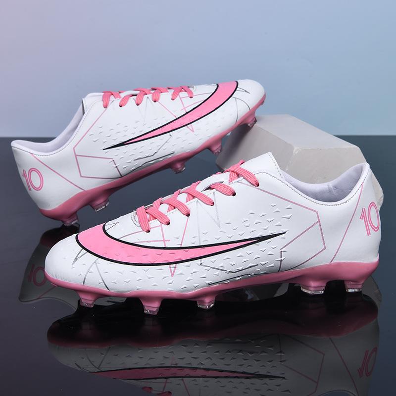 Gradual change sole high top AG football shoes fly knitting seamless craft youth football training shoes 35