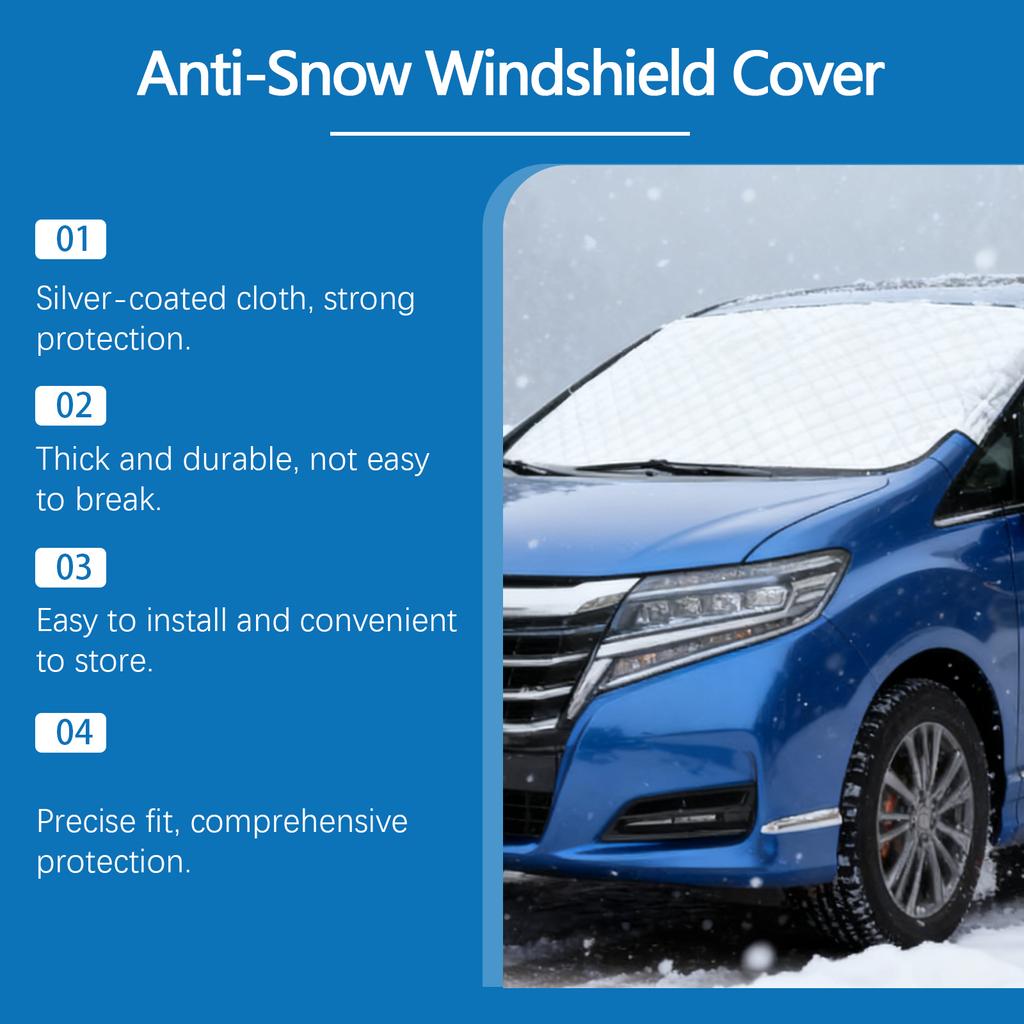 Car Windshield Snow Cover Silver Coated Cloth Anti Frost Ice Protector Sun Shade with Side Mirror Covers for Cars SUV