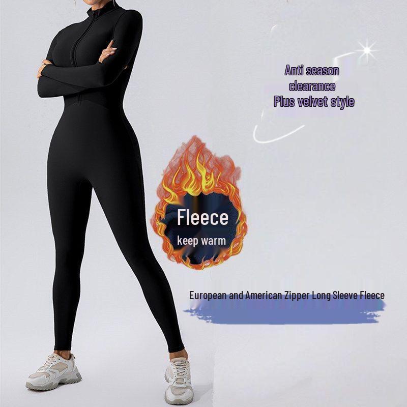 

Женский флисовый комбинезон для фитнеса с длинным рукавом L 110-120 lbs