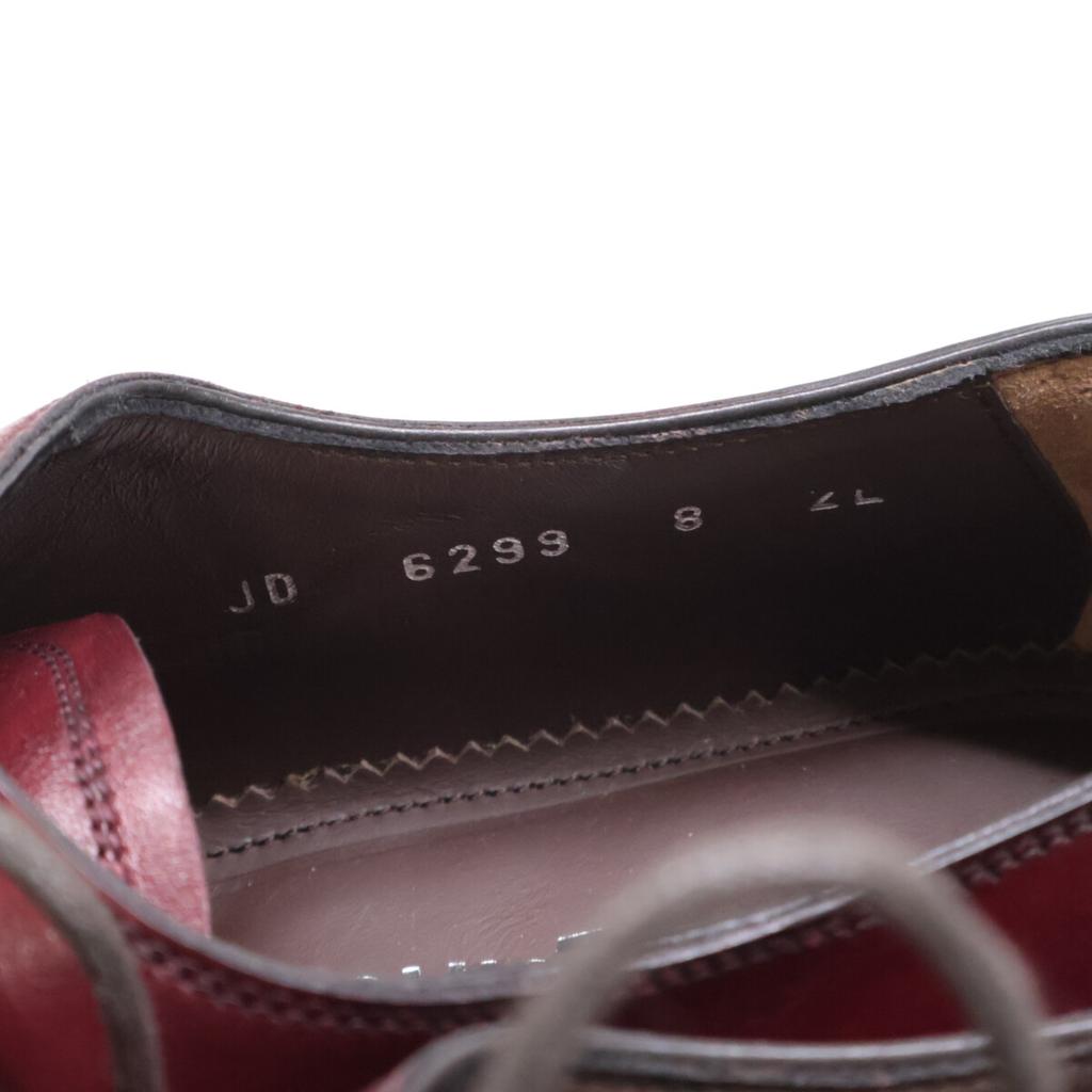 Salvatore Ferragamo Puikios būklės JD6299 TRAMEZZA 4 skylučių whole cut batai 8 2E Bordo Spalvos Naudoti