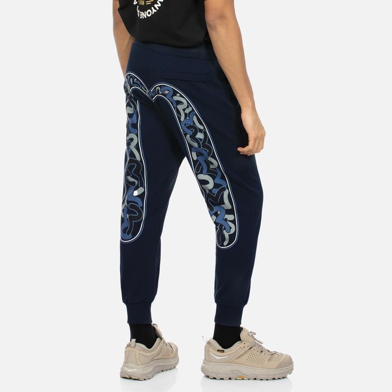 Evisu Seagull Full M Print Regular Fit Sweatpants Men pants Navy-Blue 2ESHTM4SP1058XXCT