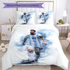 Lionel Messi Football Celebration Bedding Set,Cozy Bed Linen for Teen Room Decoration,Soccer Lover Gift,Washable Duvet Cover with Pillowcases,Football