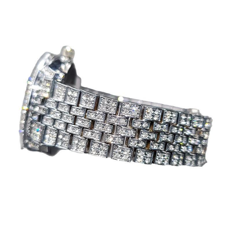 MISSFOX Luxury Water Resistant Watch Hip Hop Bling Calendar Quartz Women Men