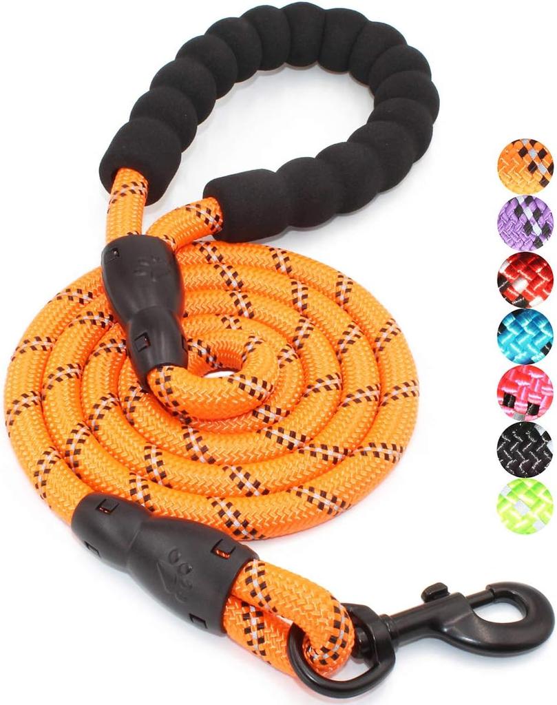 Pet Products Dog Reflective Leash Multi-color Strong Nylon Round Rope Large and Medium-sized Dog Leash Comfortable Padded Handle