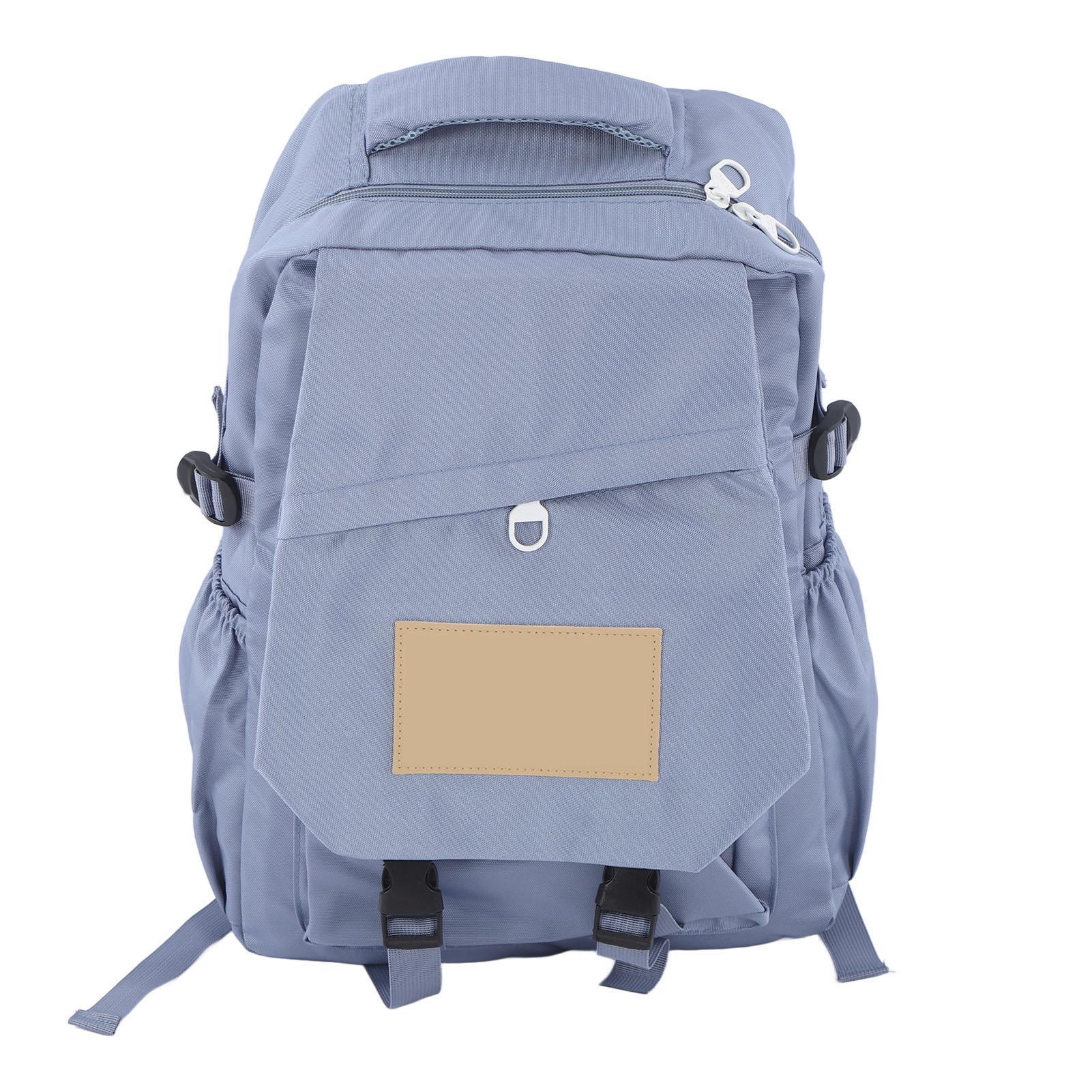 Casual Style Nylon Backpack Lightweight School Bag Large Capacity Travel Laptop Backpack синий