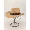 1pc Women Belt Decor Boho Cowgirl Hat Cowboy Hat Fedora Hat Jazz Panama Hat Soft Felt Hat for Daily Use