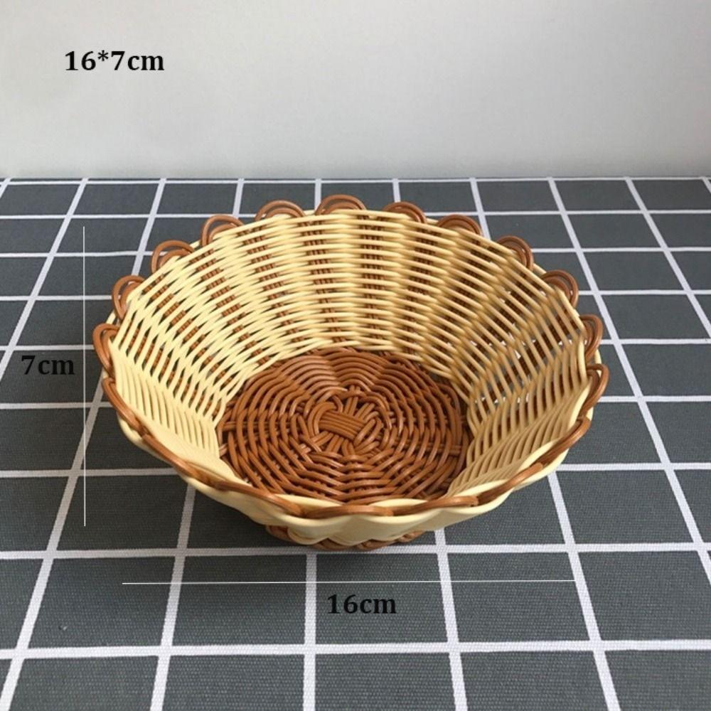 Multistyles Imitation Rattan Fruit Plate Retro Woven Multipurpose Creative House Candy Packaging Picnic Snacks Sundry Baskets