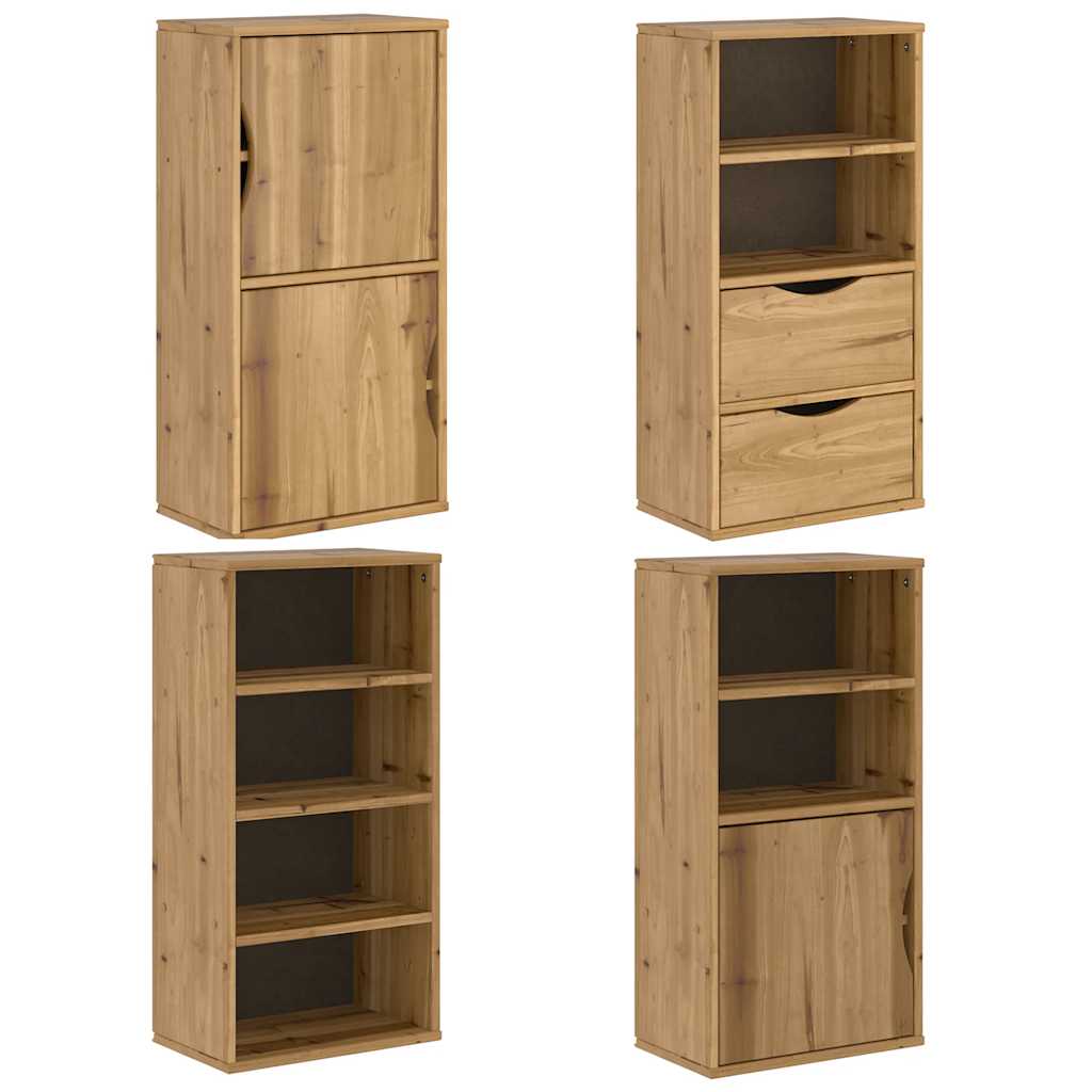 Side Cabinets 4 Pcs ODDA 40x24x79 Cm Solid Pine Wood