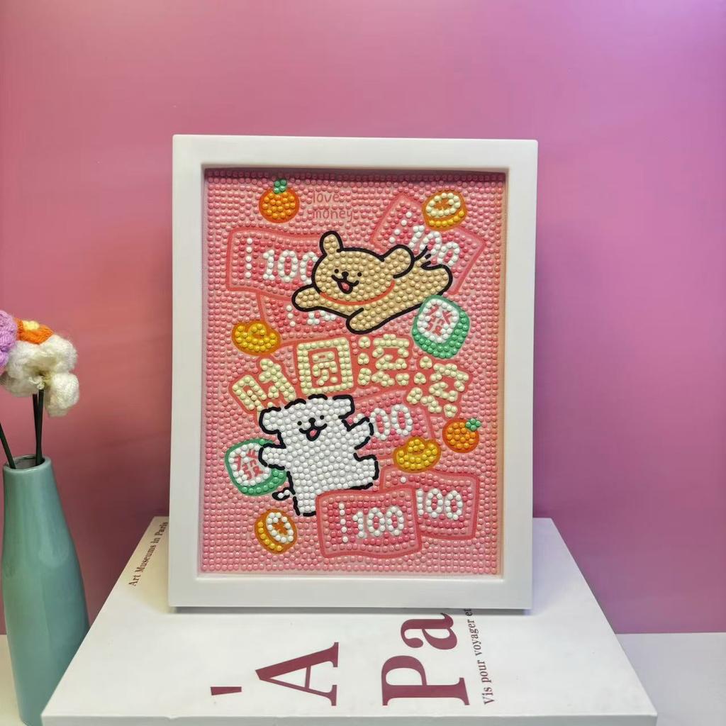 17 * 22Cm Cartoon Diamond Painting Children'S Puzzle Handmade Diy Year Of The Horse Living Room Sticker Decorative Painting
