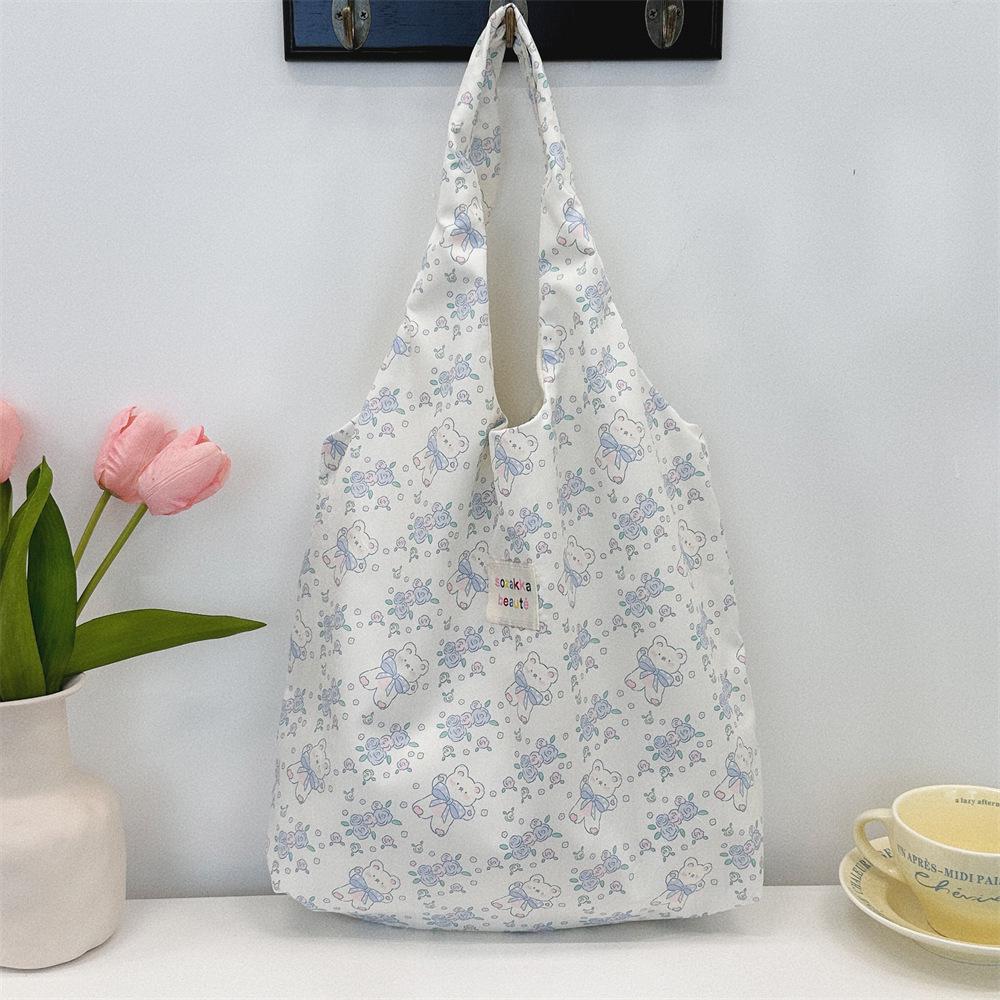Korean Summer Embossed Canvas Tote Bag - Large Capacity, Niche Design, Shoulder and Underarm Style