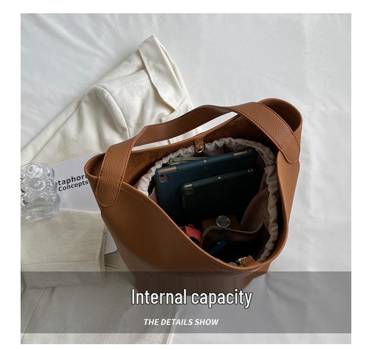 Women's Large Capacity Retro Tote Bag - 2023 Spring/Summer Korean Style Shoulder Bag