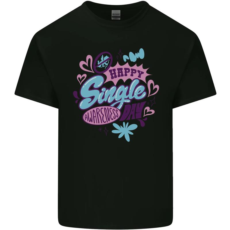 

Happy Single Day Anti Valentines Romance Mens Cotton T-Shirt - Men s Summer Cotton Graphic Tee S разноцветный
