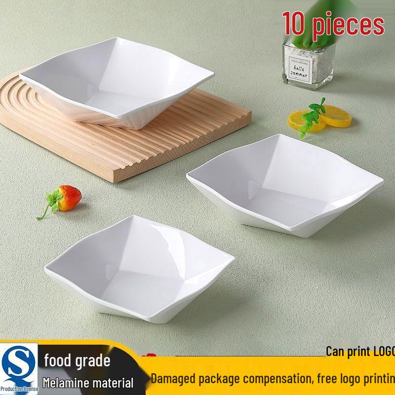 Songdai 7-inch 9-Compartment Melamine Bowl - 10 Pack