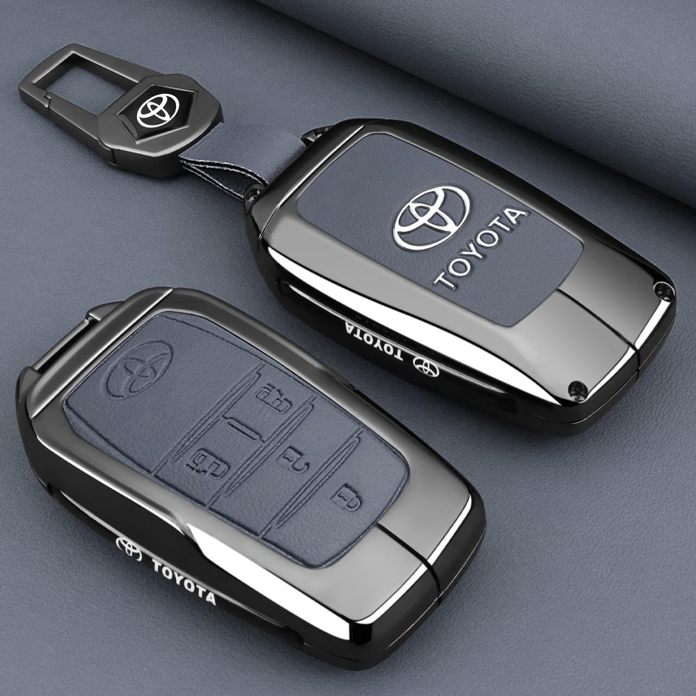 Leather Car Key Fob Case Cover Shell for Toyota Tacoma Fortuner Corolla Venza Grand Highlander RAV4 XSE Prime Land Cruiser Hilux