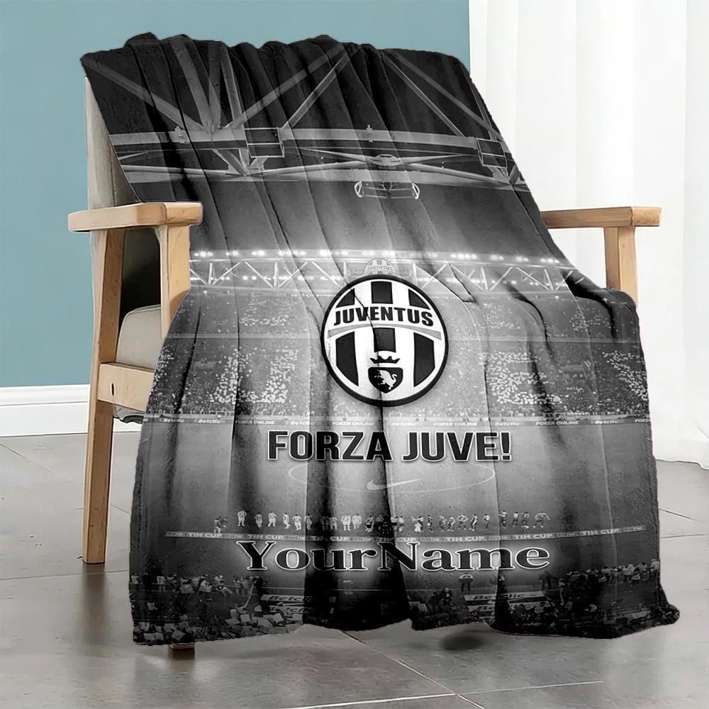 Juventus Customize Text Blanket Cozy Personalized Blanket Warmthful Decor for Chair Home Decor Bed Sofa for All Occasions