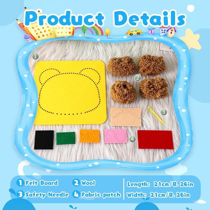DIY Cartoon Tier Stickerei Puppen Kits Spaß Vliesstoff Einfädeln Nähbretter Kinder Kinder Handgemachte Bastelarbeiten Spielzeug Geschenke