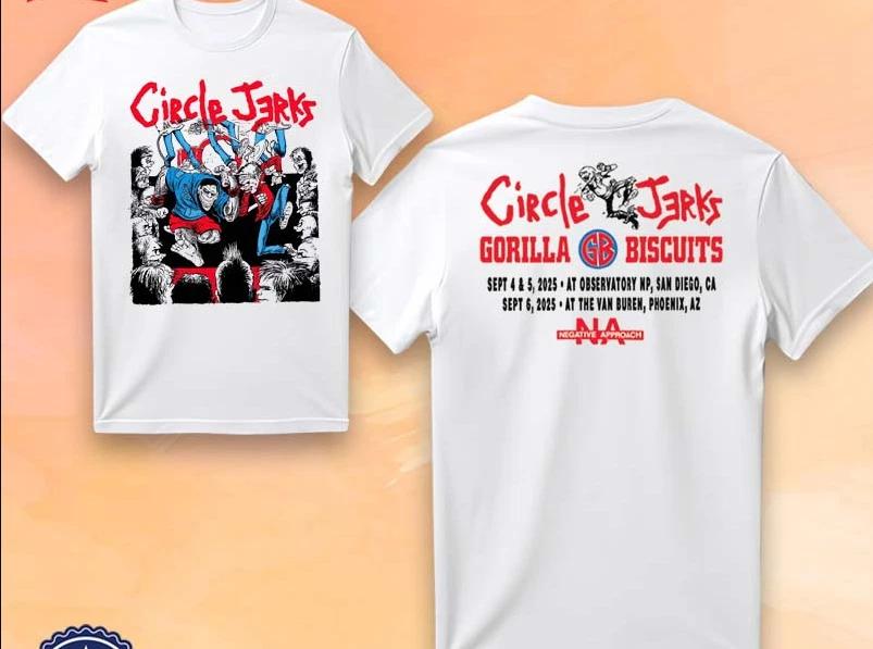 Circle Jerks x Gorilla Biscuits September 4-5-6 2025 Show T-SShirt T 3XL