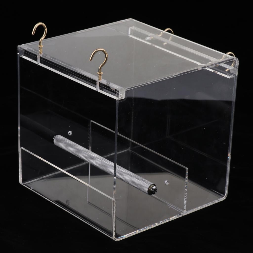 Vogel Papageien Futterautomat Acryl Transparent Futter Wasser Box Automatischer Spender für Käfigvögel Futtergeräte