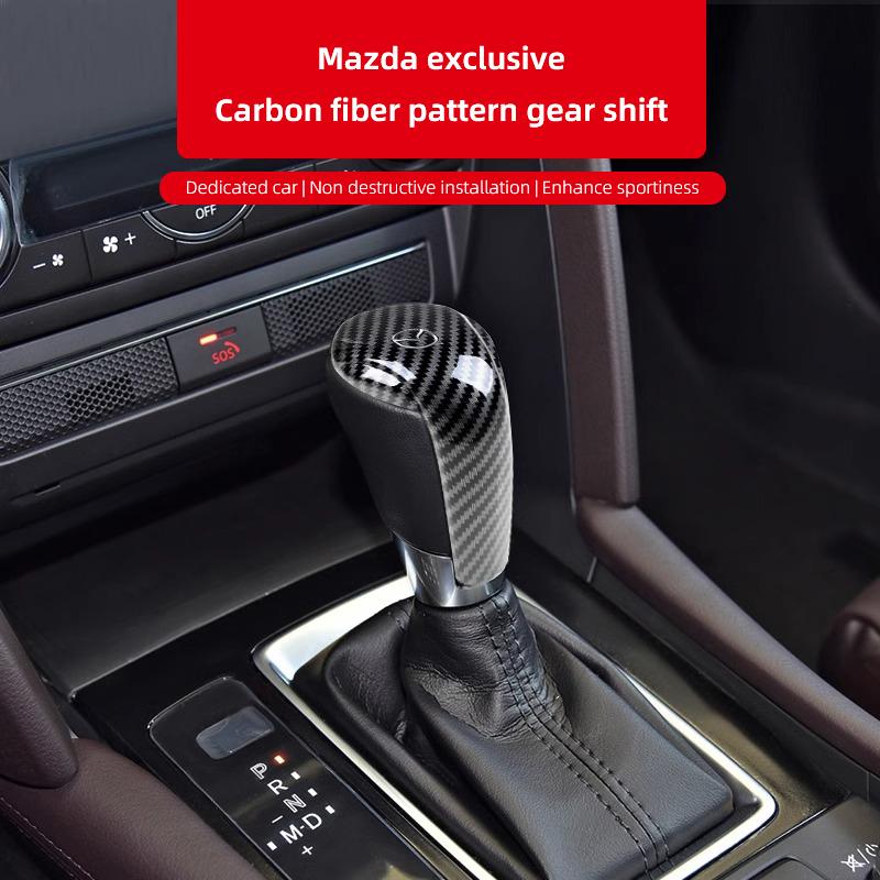 Carbon Fiber Car Gear Lever Cover Gearbox Shift Stick Trim For Mazda 2 3 6 5 Atenza CX3 CX5 MX5 CX7 Axela CX30 CX90 CX60 CX50