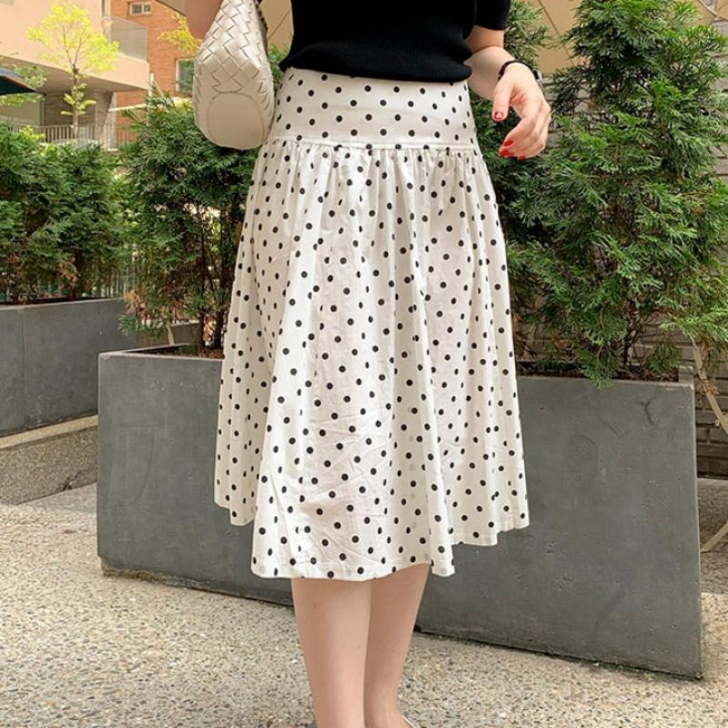 Cocoblack Dot Midi Skirt 2 Color