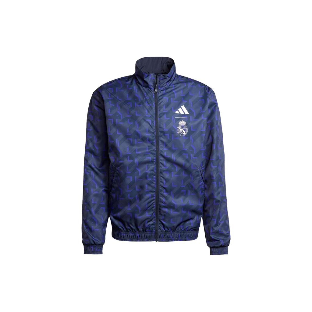 adidas Real Madrid Anthem Jacket Retro Sports Stand Collar Jackets Men's Legend Ink IQ0549