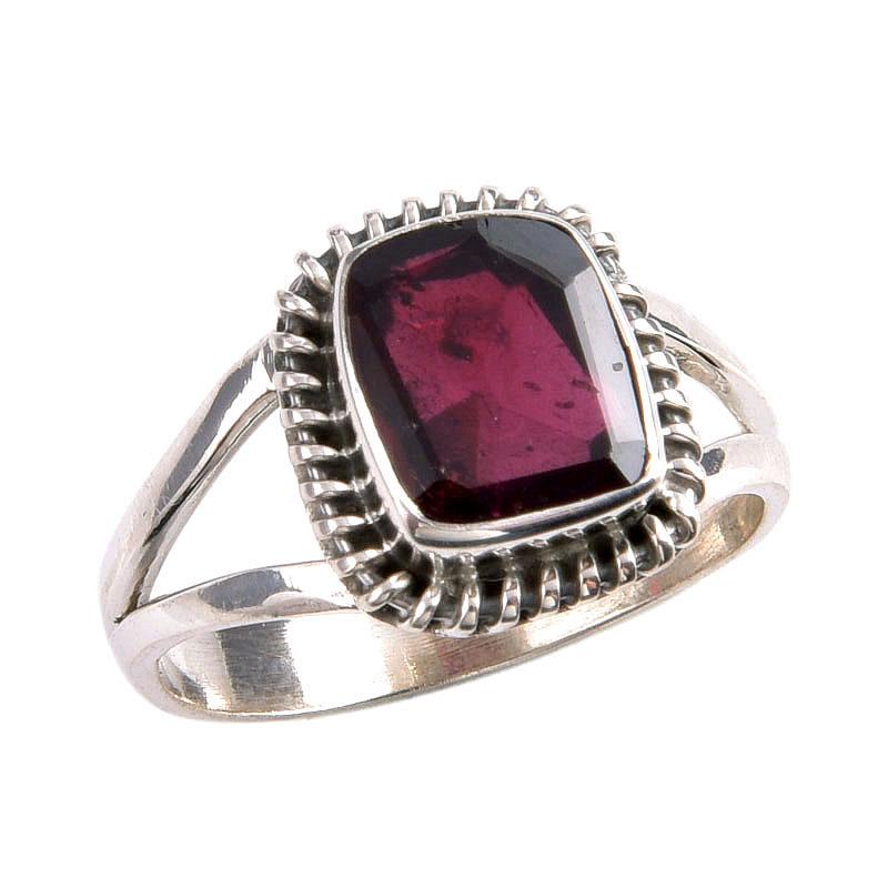 Natural Garnet Gemstone Handmade 925 Solid Silver Jewelry Ring Size 6.5 S1o64