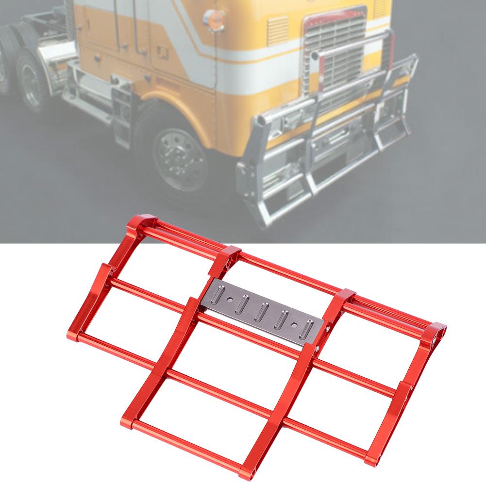 

114 RC Car Truck Metal Front Bumper Model Accessory Fit for Tamiya King Hauler (Red)