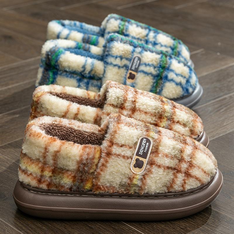 Cixi Cotton Slippers for Home Use In Winter Indoor Home Non-slip Plush Warm Couple In Winter