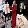 2026 Women's Red Zodiac Sports Set: Velvet Fur Hooded Sweatshirt & Cardigan