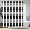 Black White Checkered Shower Curtain Waterproof Polyester Bathroom Decor