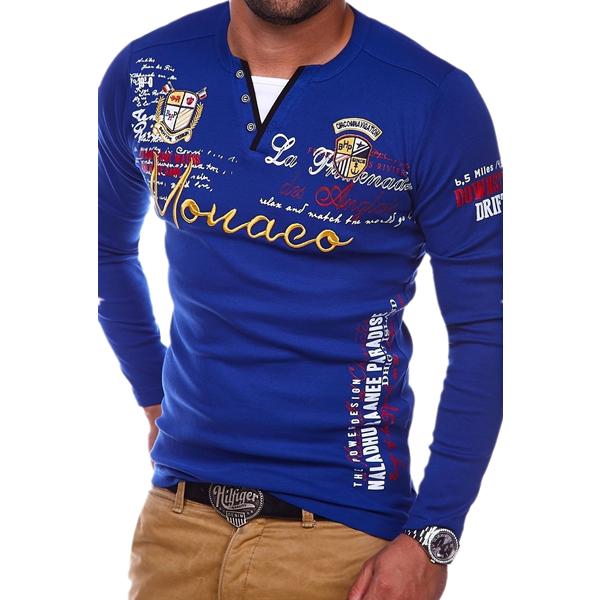 Plus Size Men's Fashion Personality Cultivating Longsleeved POLO T