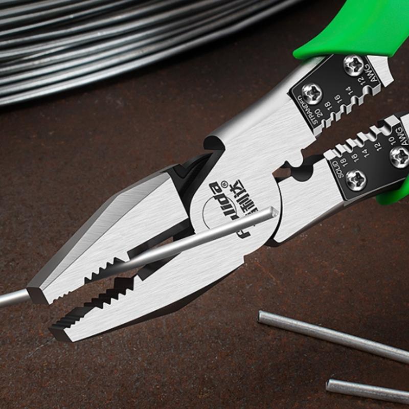 Electrician Pliers Multifunctional Needle Nose Plier for Wire Stripping Cable Cutter Terminal Crimping Hand Tools
